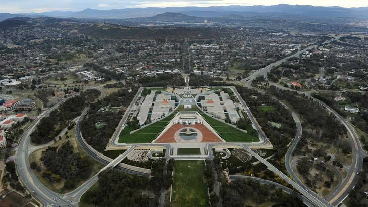 Canberra as seen from a hot air balloon. Photo: Colleen Petch