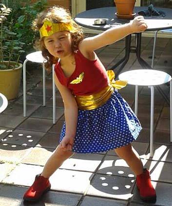 Damon Young's daughter in her Wonder Woman costume.