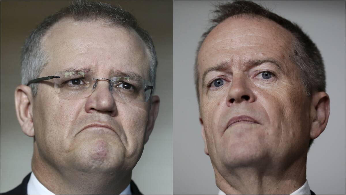 Prime Minister Scott Morrison and Opposition Leader Bill Shorten.  Photo: Alex Ellinghausen