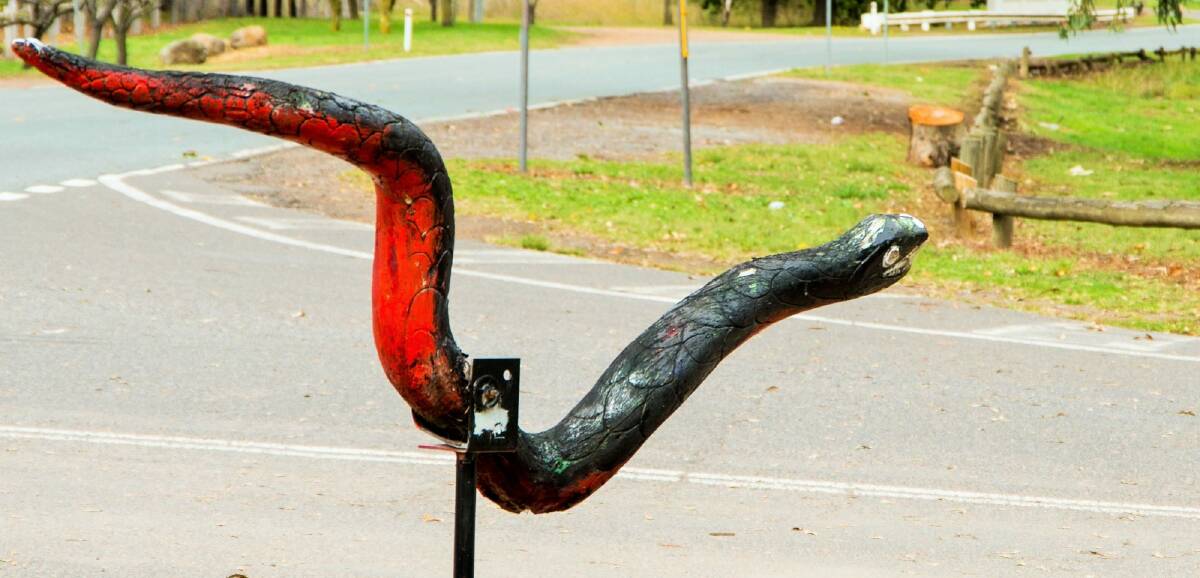 Where in Canberra last week. Congratulations to Garie Greenwood of Hall, who identified last week's photo as the "village snake" on the corner of Gladstone and Victoria streets in Hall. Photo: Chris Blunt
