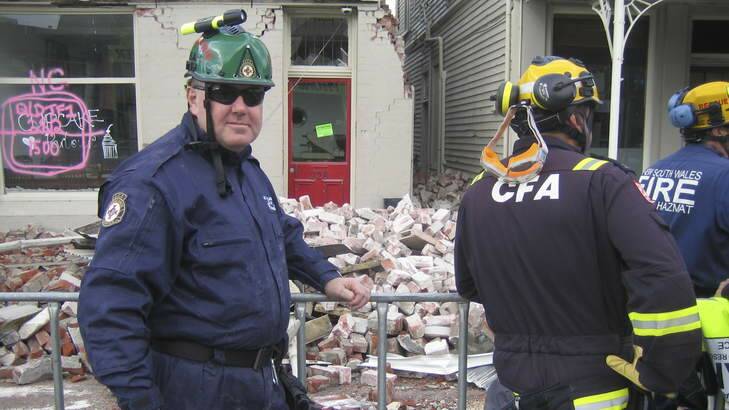 ACT Ambulance paramedic Darren Neville in Christchurch after the earthquake.