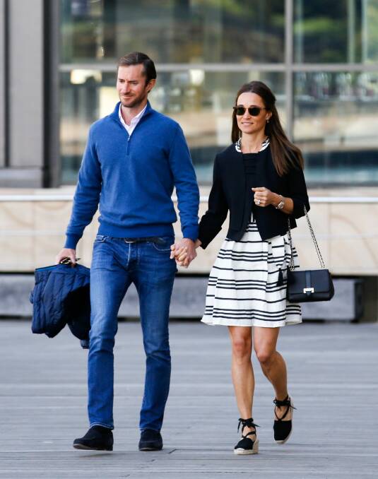 Pippa Middleton and James Matthews in Sydney on Wednesday morning.  Photo: Janie Barrett
