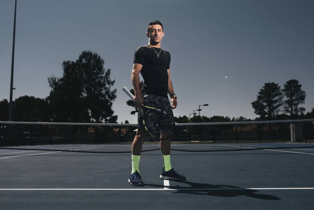 Canberra junior tennis player Dimitri Morogiannis credits Nick Kyrgios as a mentor and inspiration. Photo: Rohan Thomson