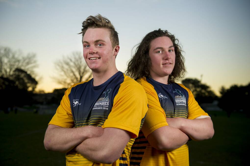 Lachlan Lonergan, right, will join brother Ryan at the Brumbies next year. Photo: Jay Cronan