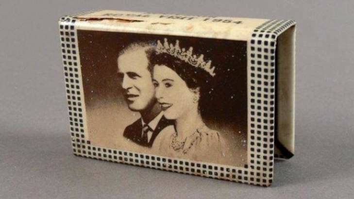 A 1954 Royal Tour souvenir matchbox holder. Photo: Museum of Australian Democracy