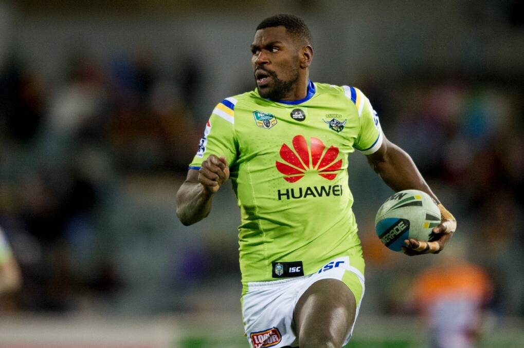 Canberra Raiders winger Edrick Lee won't face any sanctions from the club after being banned from playing Origin for 12 months by the Queensland Rugby League. Photo: Jay Cronan 