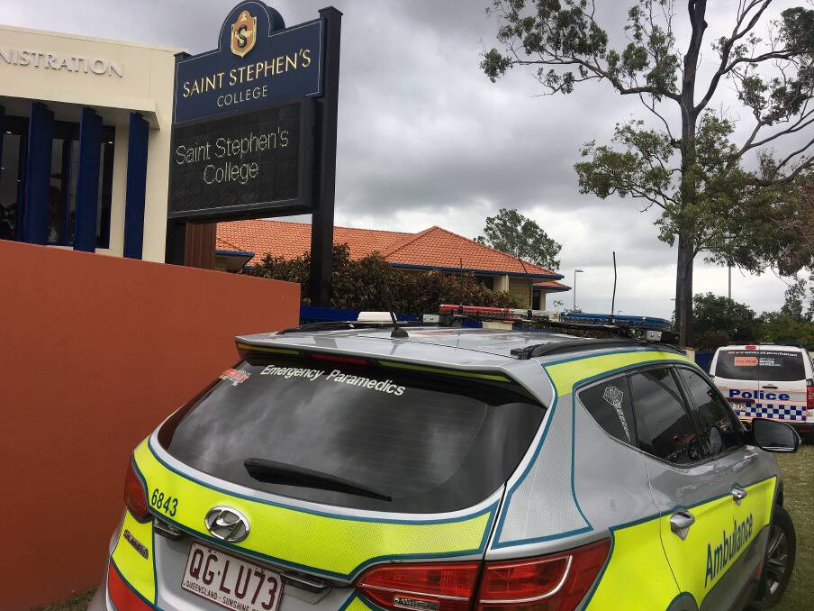 Paramedics attended Saint Stephen's College in Coomera after several students fell ill from a suspected drug overdose. Photo: AAP