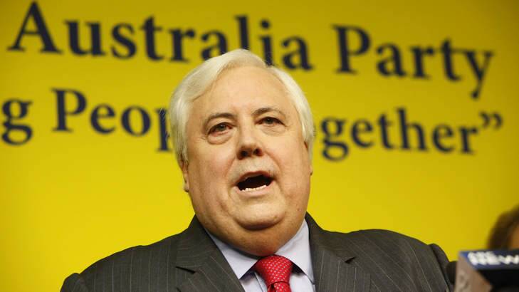 Clive Palmer launching his new Uniting Australian Party in Brisbane. Photo: Glenn Hunt