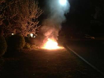 Fire in Gilmore overnight. Photo: Sonia Ellem