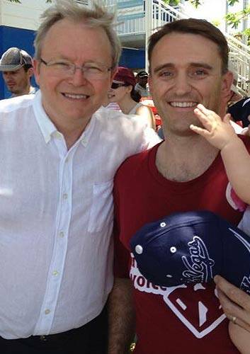 Dumped ALP Forde candidate Des Hardman, with Kevin Rudd. Photo: @Des_Hardman/Twitter