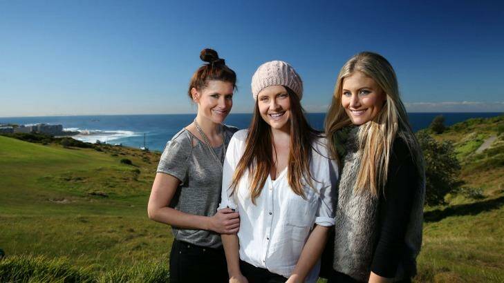 Back on the horse: From left, Brooke, Mollie and Sam McClymont. Photo: Dean Osland 