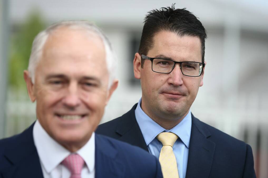 Prime Minister Malcolm Turnbull and ACT Liberal senator Zed Seselja.  Photo: Alex Ellinghausen
