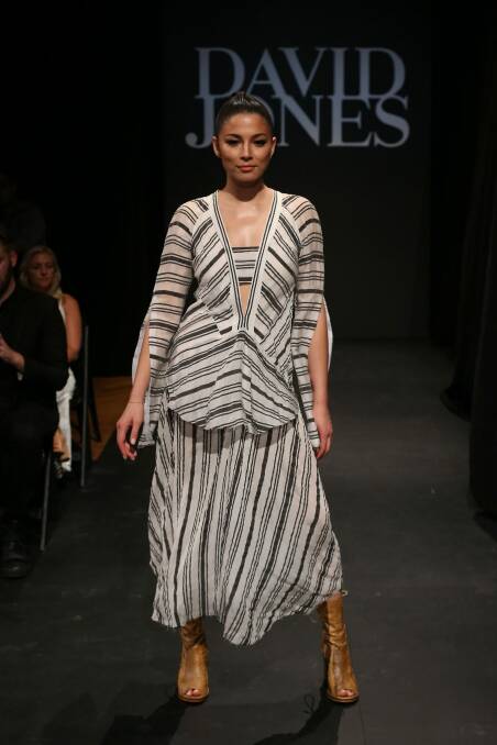 Model Jessica Gomes showcases designs by Kitx. Photo:  Brendon Thorne/Getty Images for David Jones