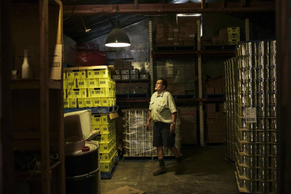 Jeff Granger inside one of the store rooms at his Kingsvale farm.  Photo: Rohan Thomson