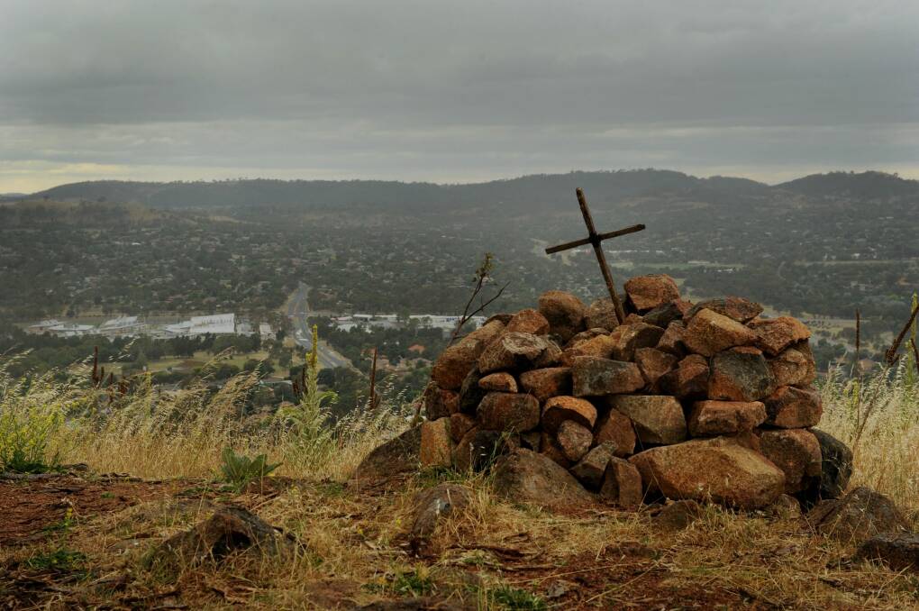 The view  from the top of Urambi Hills Nature reserve looking down on Oxley / Wanniassa   Canberra.                         Photo: Colleen Petch