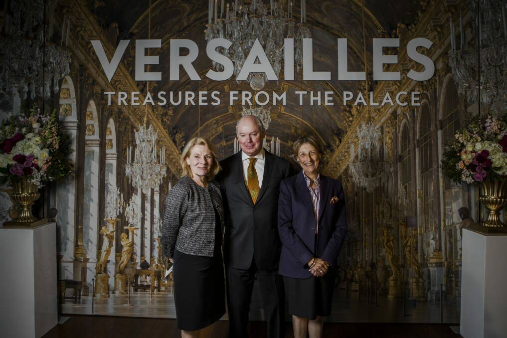 Versailles, Treasures From The Palace is coming to the NGA. 
President of the Versailles museum Catherine Pegard, left, and chief curator, Beatrix Saule, with NGA director Gerard Vaughan.


 Photo: Jamila Toderas