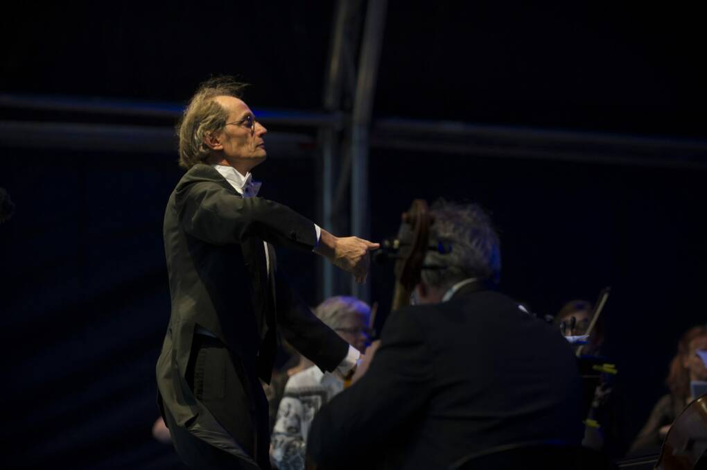 Vigorous: Roland Peelman conducting at <i>Voices in the Forest</i>. Photo: Rohan Thomson