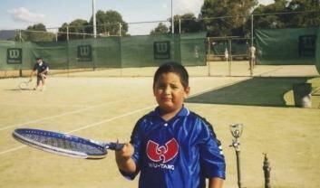 Nick Kyrgios as a ballboy in Canberra at age 4.