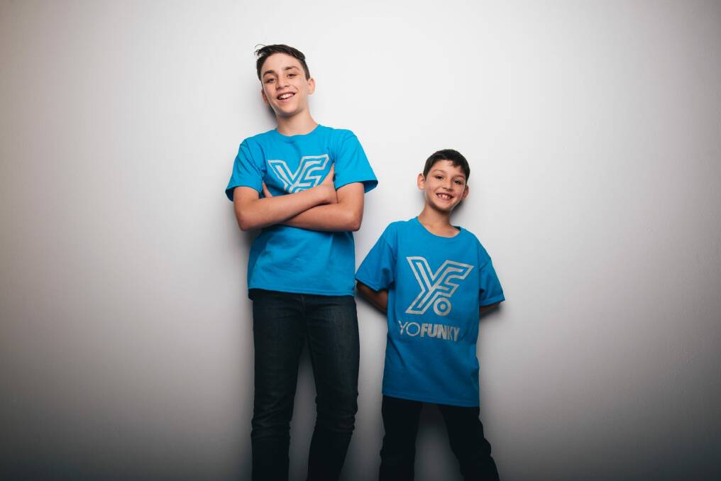 Canberra brothers Ethan and Donnie Hart who have started their own fashion line, Yo Funky Photo: Rohan Thomson