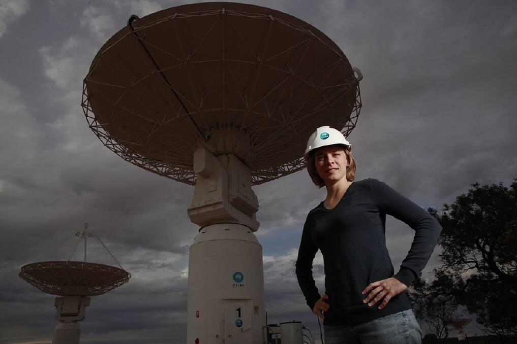 Dr Lisa Harvey-Smith in her astronomical element.
