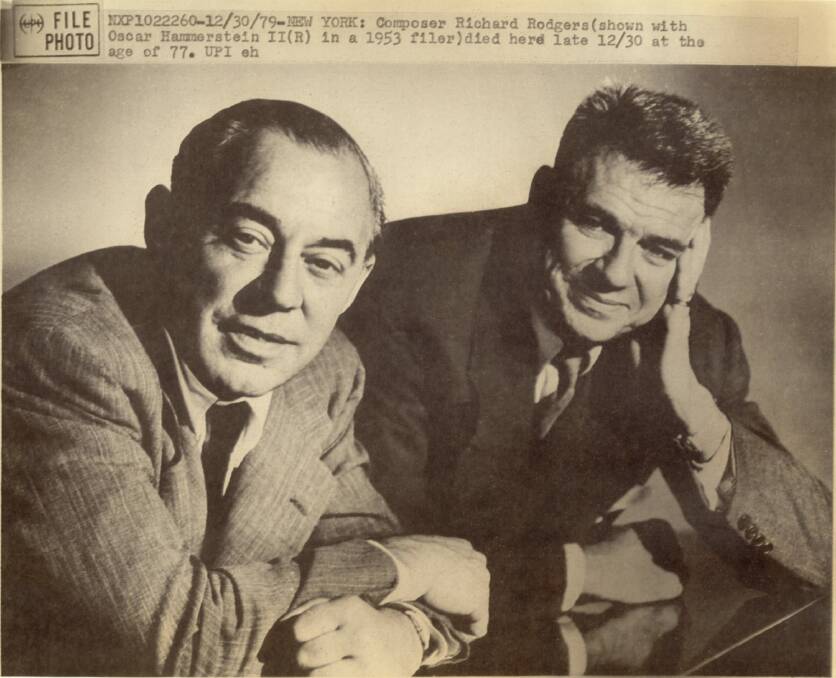 Composer Richard Rodgers, left, and lyricist Oscar Hammerstein II in 1953. Photo: supplied