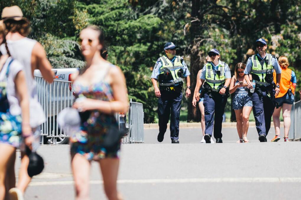 Police maintained a strong presence at the festival. Photo: Rohan Thomson
