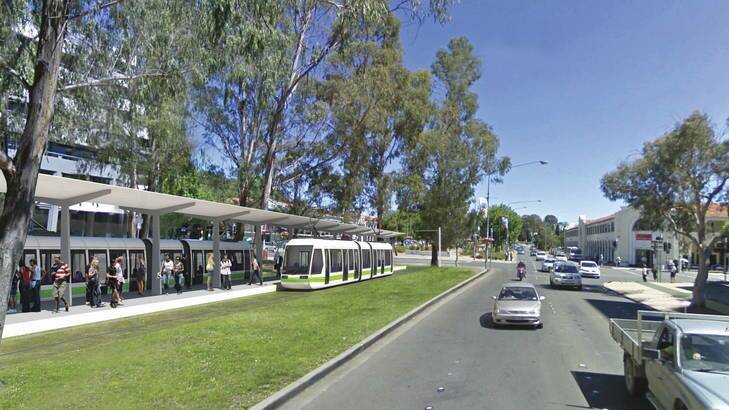 An artist's impression of the city interchange for the proposed Canberra light rail. Photo: Supplied