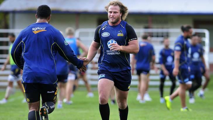 Brumbies prop Dan Palmer during training in Griffith in April. Photo: Jeffrey Chan