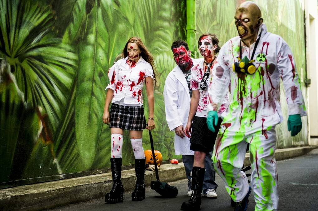 Shuffling: The zombies are coming to Canberra for Halloween. Photo: Rohan Thomson
