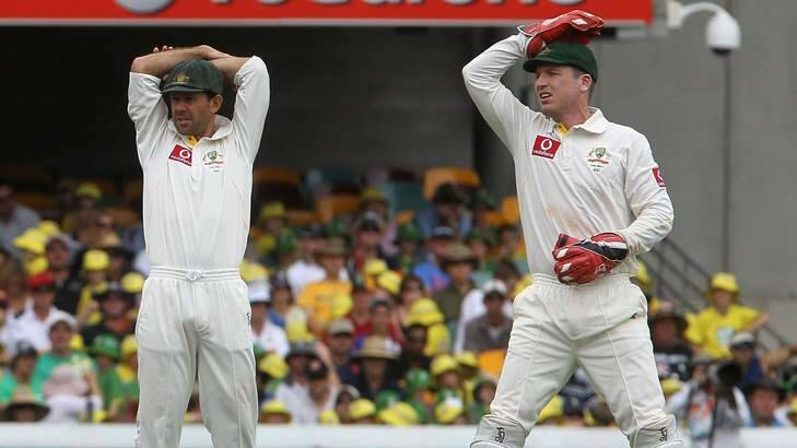 Ricky Ponting and Brad Haddin. Photo: Getty Images