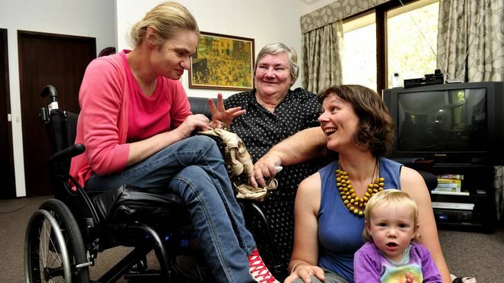 Ann Procter with her daughters Suzy, left, Alison, right, and her grandson, Liam, 1, at her home in Duffy. Photo: Melissa Adams