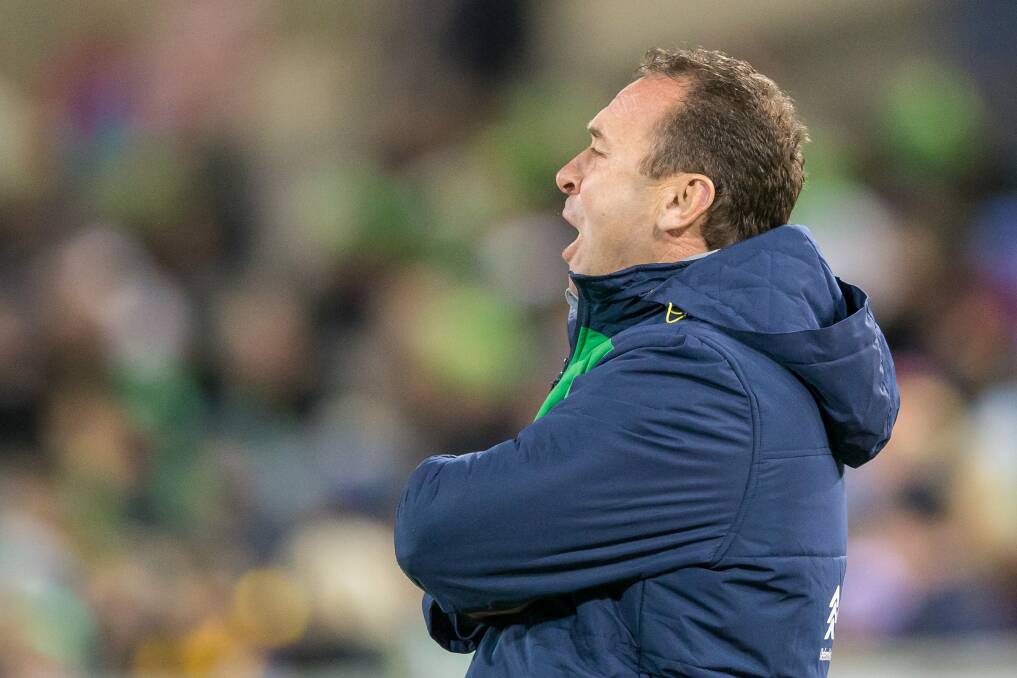 Canberra Raiders coach Ricky Stuart has been a constant presence on the sideline this year.  Photo: Matt Bedford