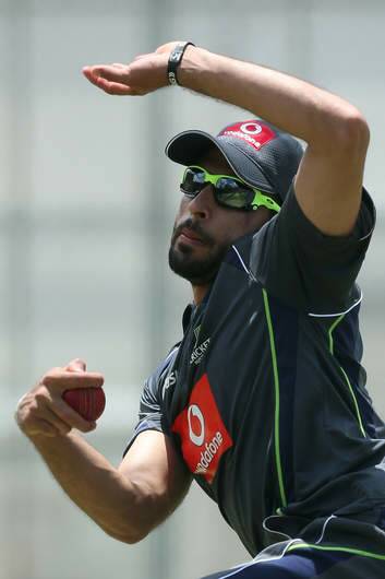 Fawad Ahmed trains with the Australian team at the Gabba last year. Photo: Getty Images
