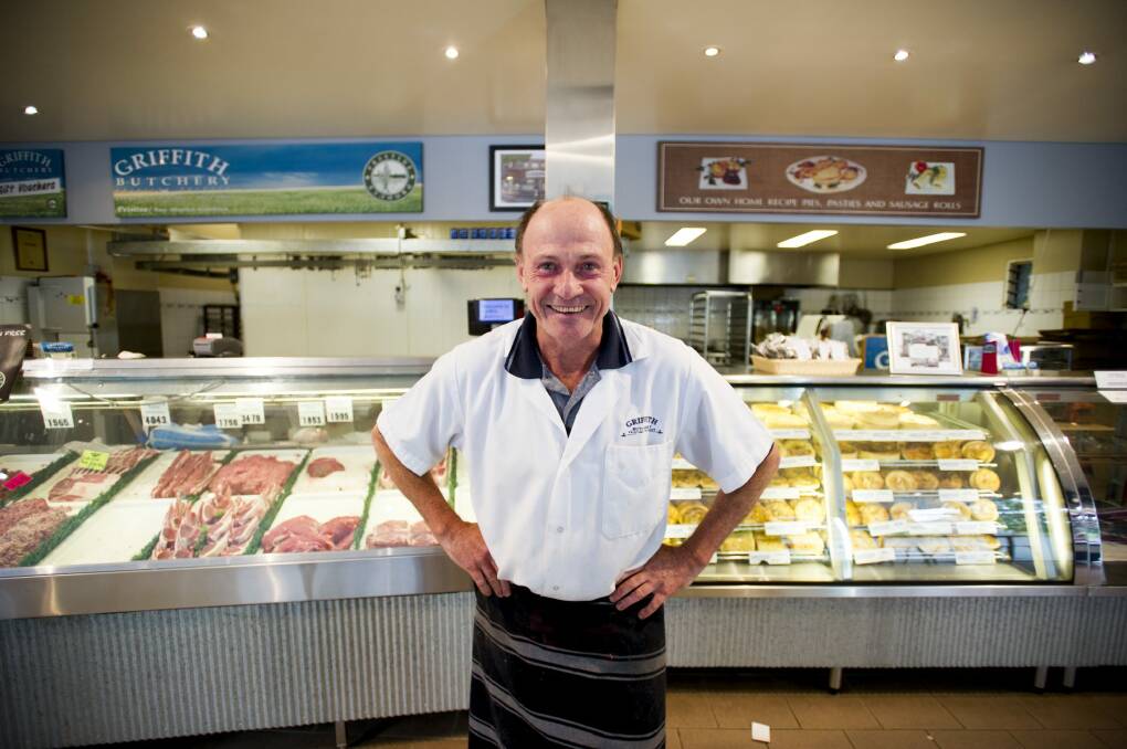 Griffith Butchery and Bakery owner Richard Odell said 2014 had been a strong year, with a major refit arranged for his store this year once planning approval was received.  Photo: Jay Cronan