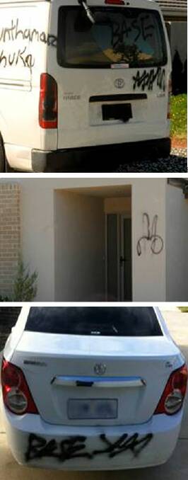 Some of the vandalism. Photo: ACT Policing