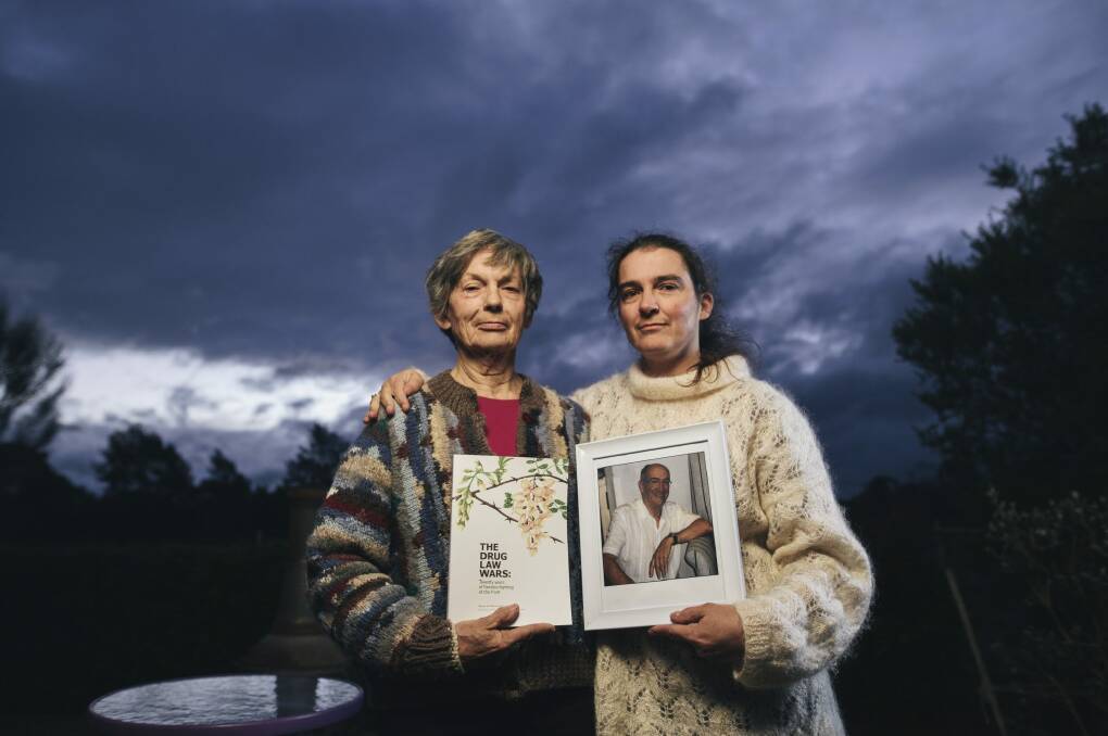 Marion McConnell with her daughter Josie Barac who have just lost their husband and father Brian McConnell to Mesothelioma. Photo: Rohan Thomson