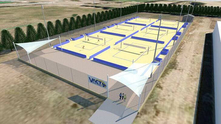 An artist's impression of the proposed beach volleyball facility.