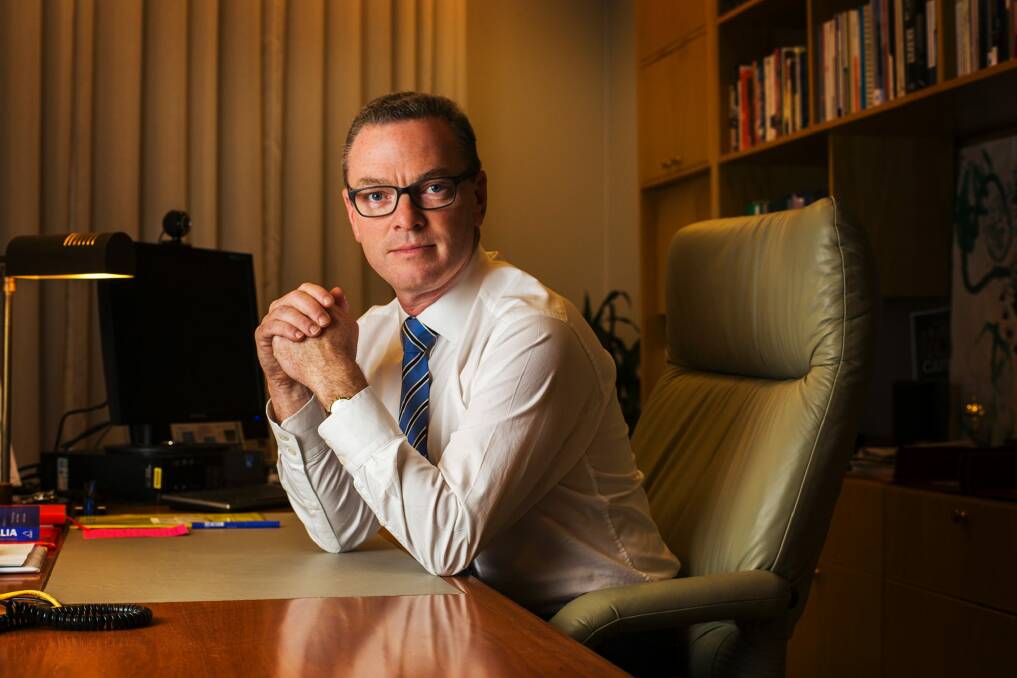 Christopher Pyne says unions should get out of the way of 'sensible' staff pay rises. Photo: Sean Davey