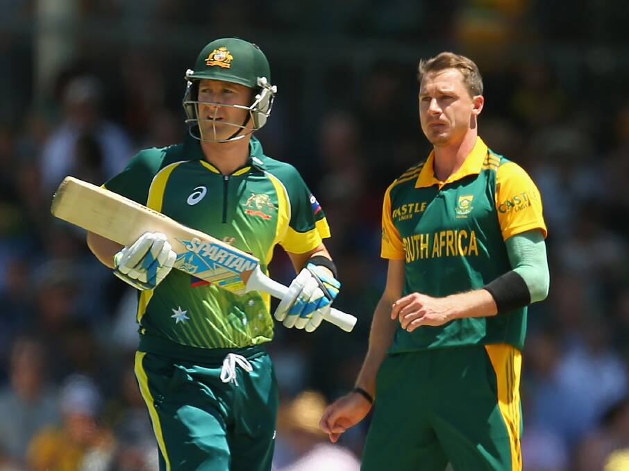 Cold shoulder: Michael Clarke turns his back on Dale Steyn in Perth last Friday.  Photo: Getty Images