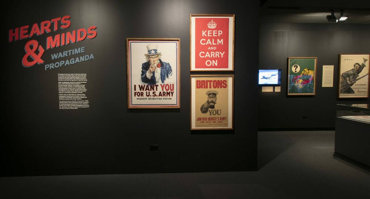 An original Keep Calm and Carry Onposter is now on display at the Australian War Memorial as part of the Hearts and minds: wartime propaganda exhibition. Photo: Supplied