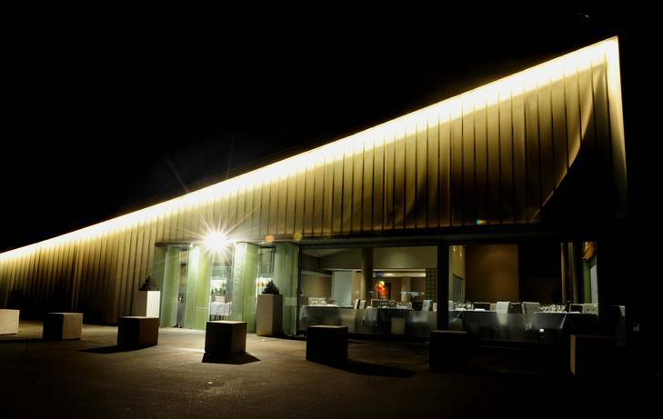Waters Edge Restaurant, light on the lakefront. Photo: Melissa Adams