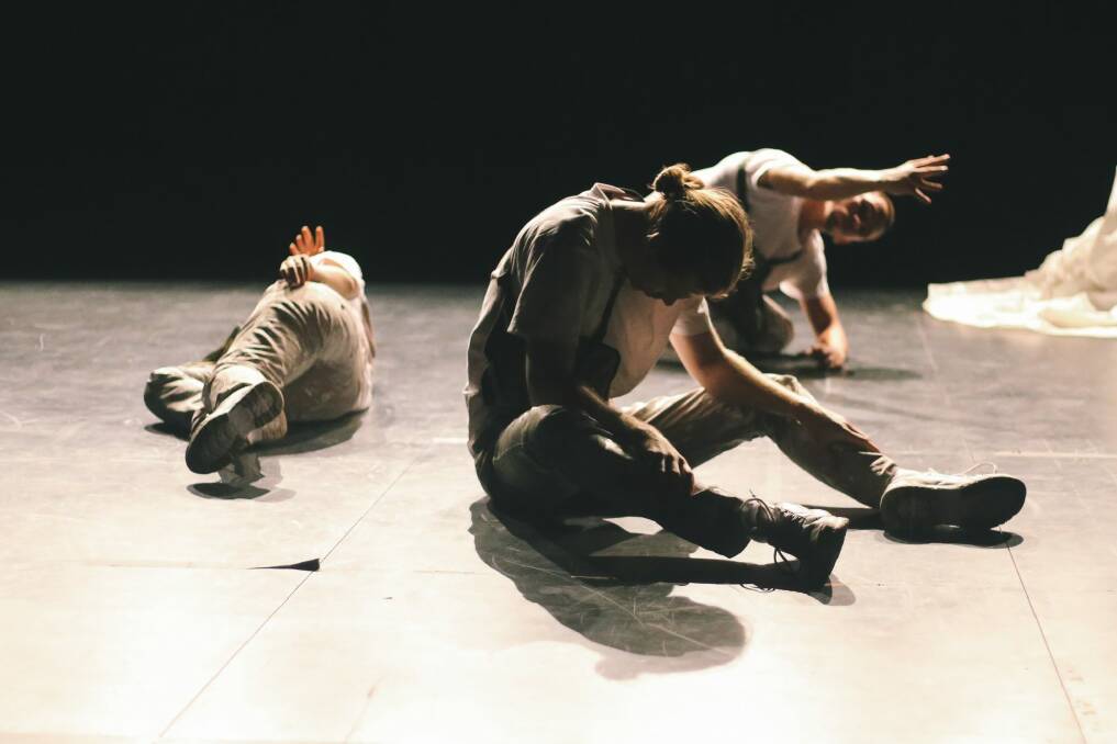 FACES is performed by James Batchelor, Chloe Chignell and Luigi Vescio.  Photo: David James McCarthy