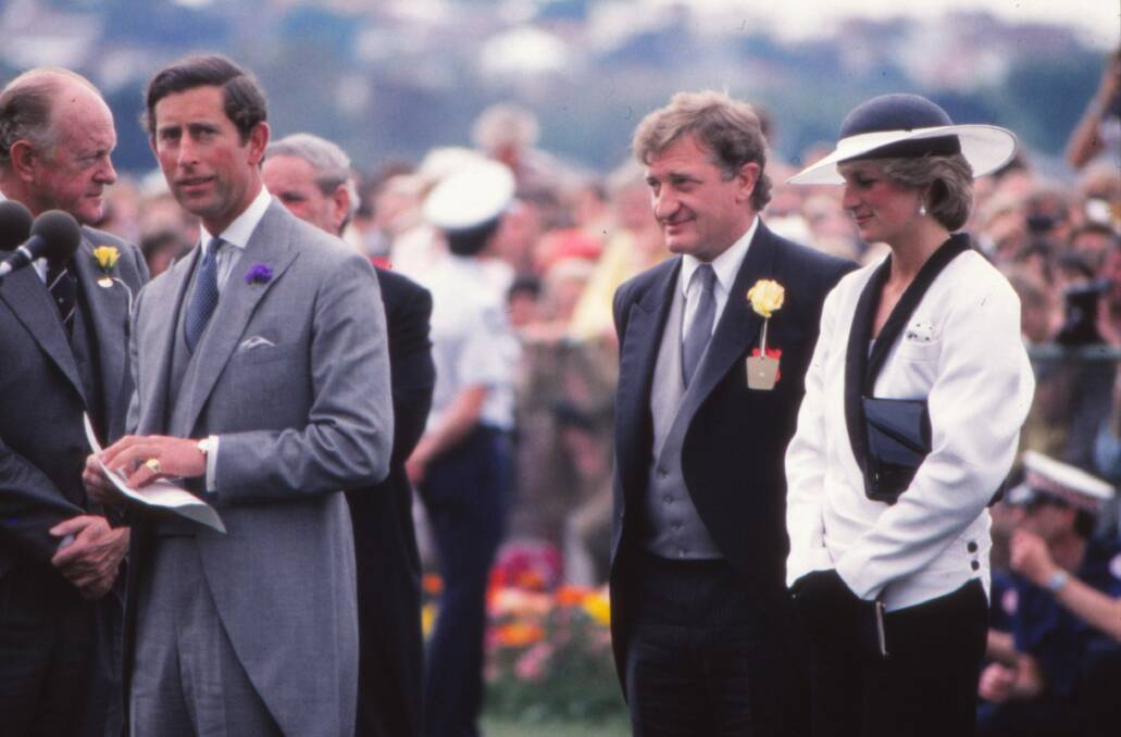 Prince Charles and Princess Diana at the Melbourne Cup in 1985.  Photo: Fairfax Photographic