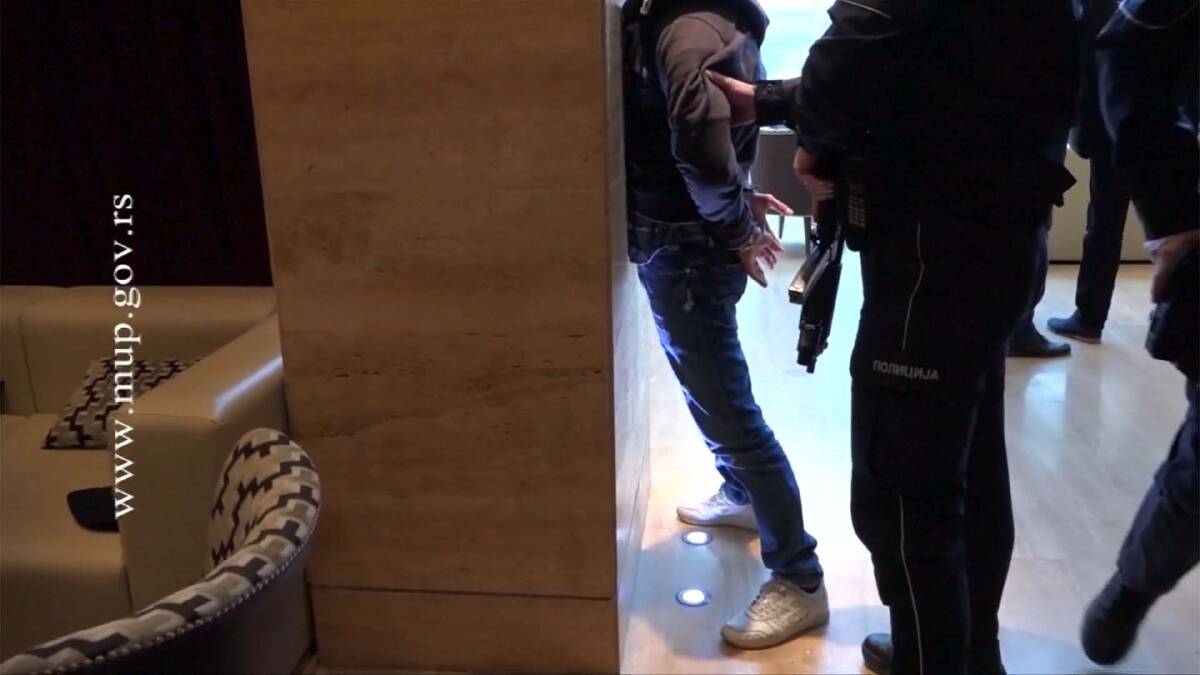 Three Australians were arrested in the foyer of a Belgrade hotel, accused with importing cocaine into Australia. Photo: Serbia Police