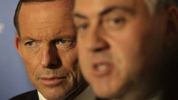 Prime Minister Tony Abbott and Treasurer Joe Hockey. Photo: Alex Ellinghausen