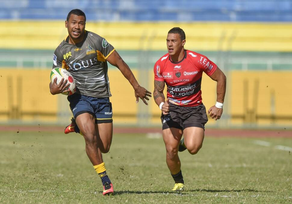 Aidan Toua (left) has been in full flight for the Brumbies this season after steering clear of injury.