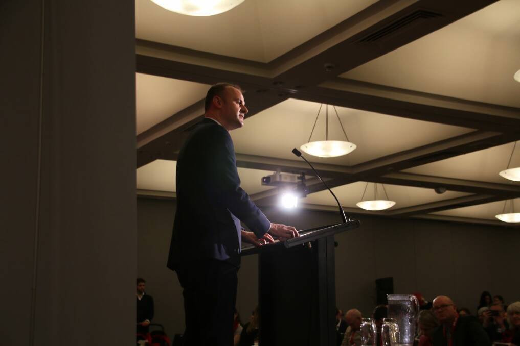 Andrew Barr addreses the ACT Labor conference on Saturday. Photo: Supplied