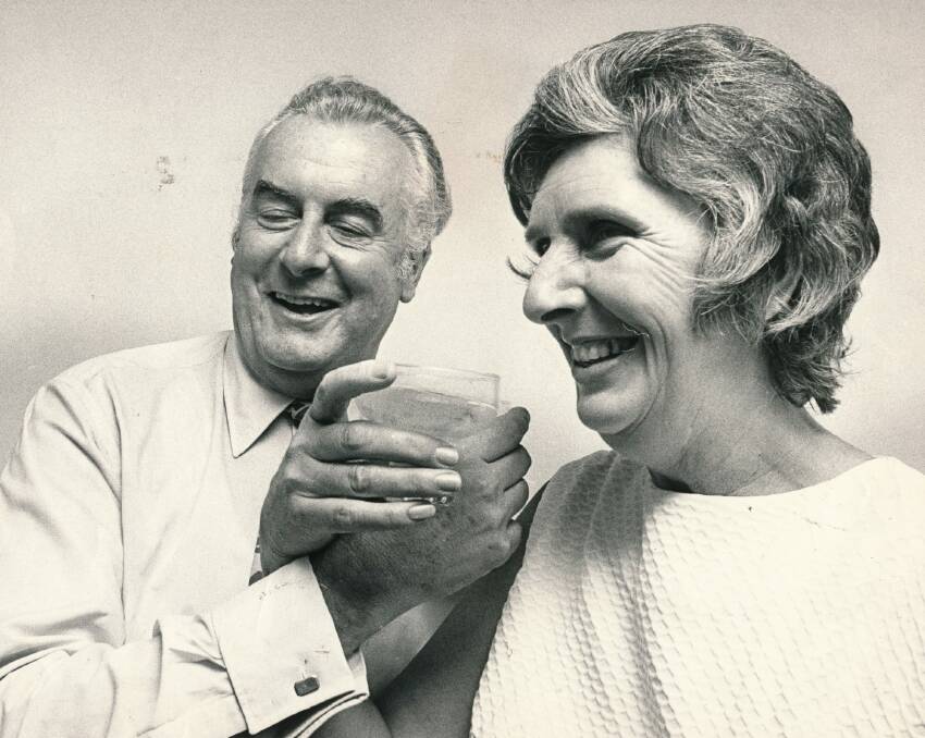 Just the two of us: Gough Whitlam with wife Margaret in December 1972.