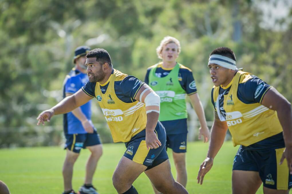 Wallabies front-rowers Scott Sio and Allan Alaalatoa could team up on Friday night. Photo: Karleen Minney