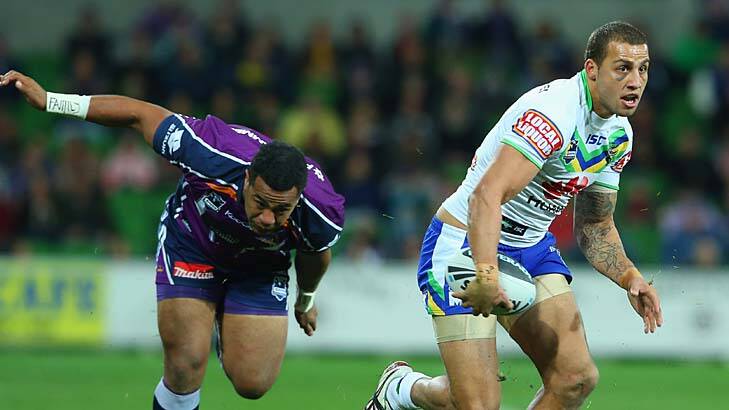 Big game in the centres ...  Blake Ferguson in one of his many runs for the night. Photo: Getty Images